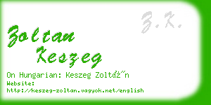 zoltan keszeg business card